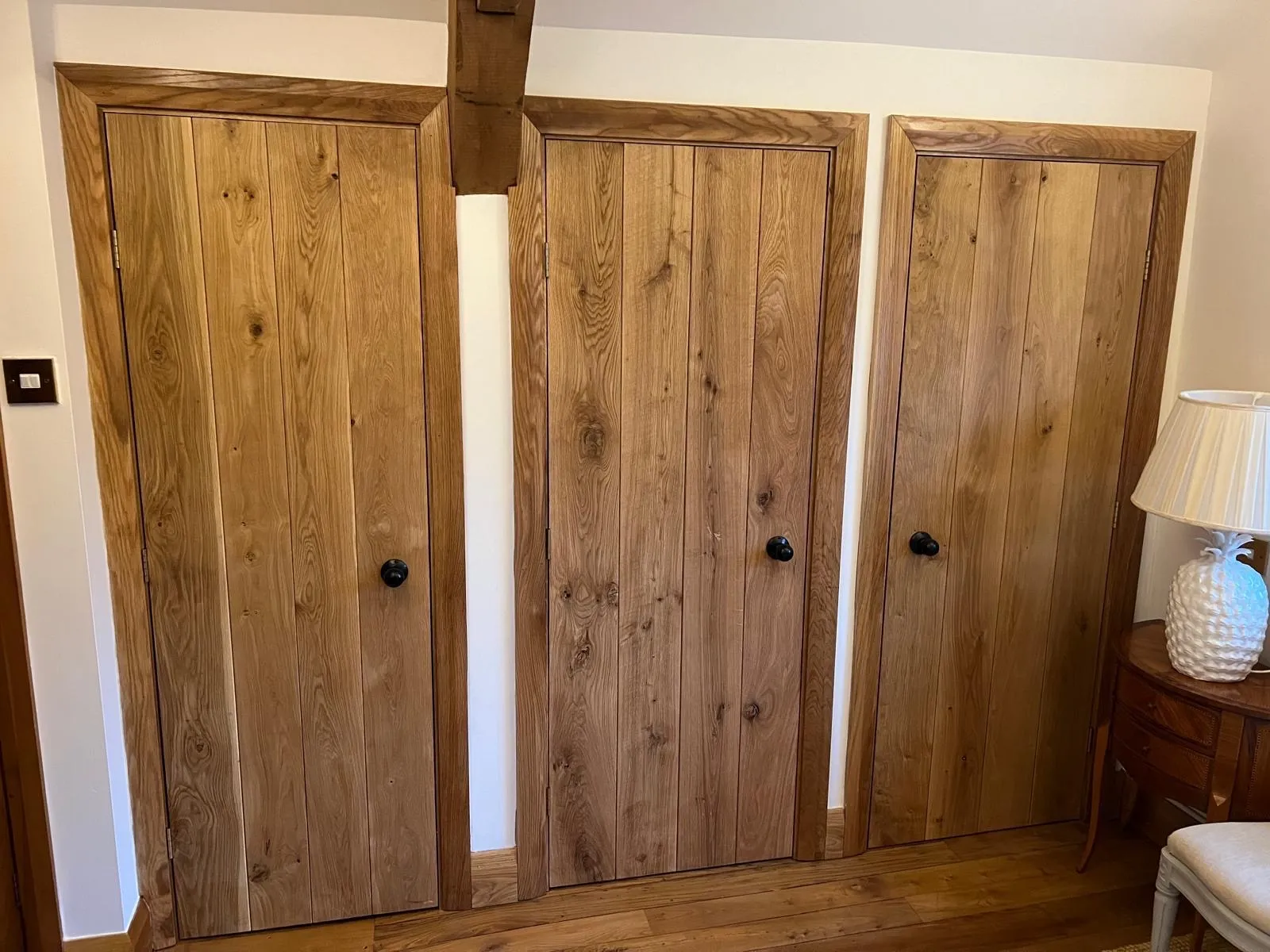 three storage doors